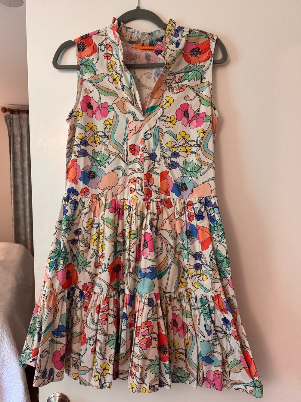 Oliphant Sleeveless Floral Tiered Sundress - Zinnia pattern